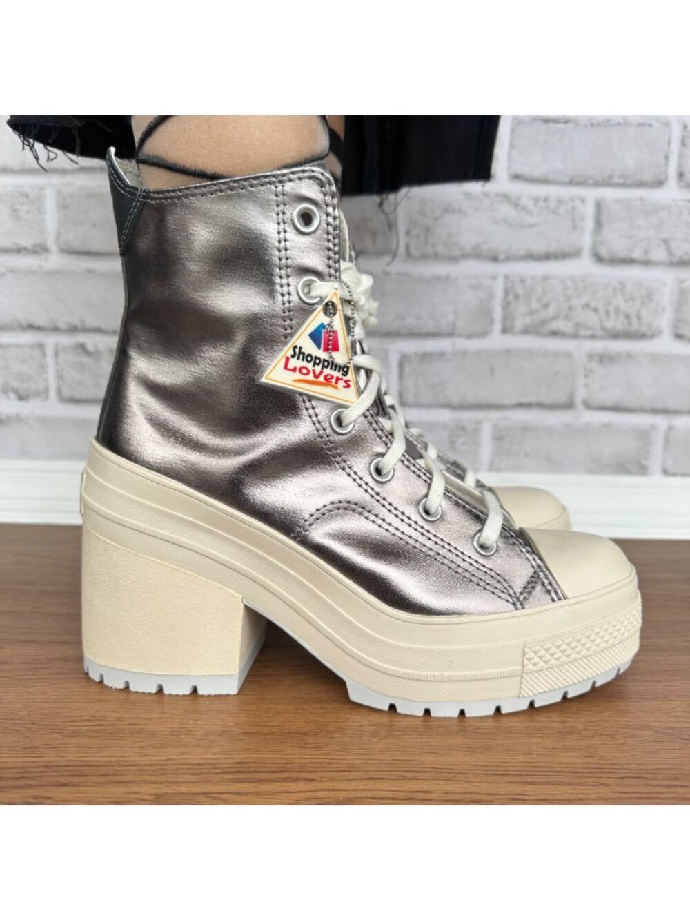 ⭐Converse Chuck 70 De Luxe Heel 7.5 Women Shoes Sneakers Metallic Silver A09896C - Picture 2 of 12